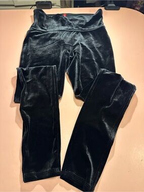SPANX black velvet leggings